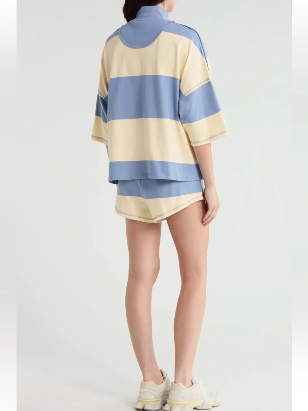 NWT Free People Retro Rugby set in yellow and blue